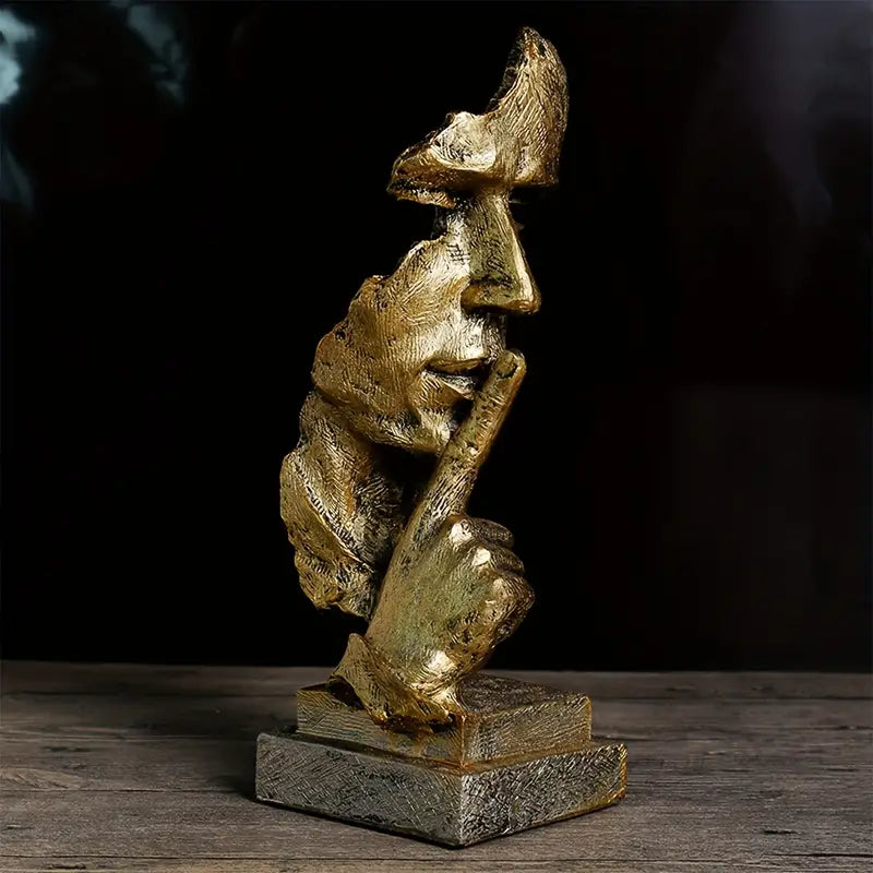Abstracte Sculptuur voor Interieurdecoratie met Gouden Afwerking 2