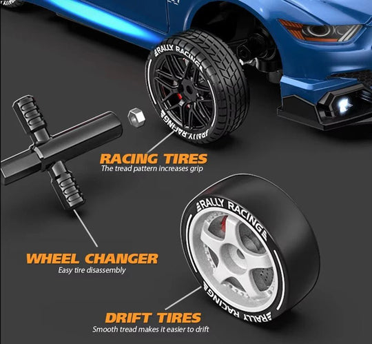 Afstand Bestuurbare Auto 4WD RC Drift Met Wisselbare Banden 6