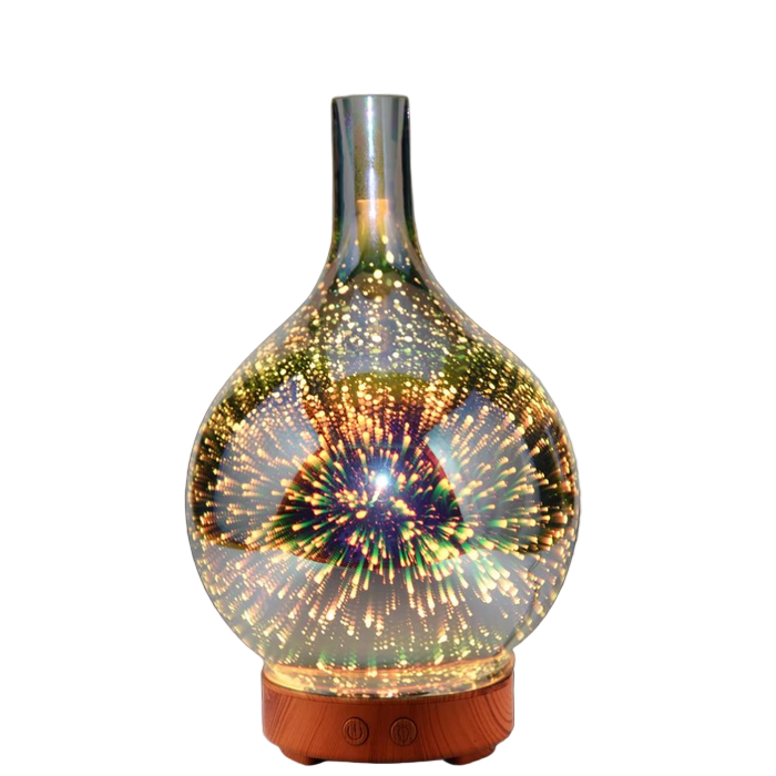 Aroma Diffuser 3D Glasvaas met LED Kleurverandering 0
