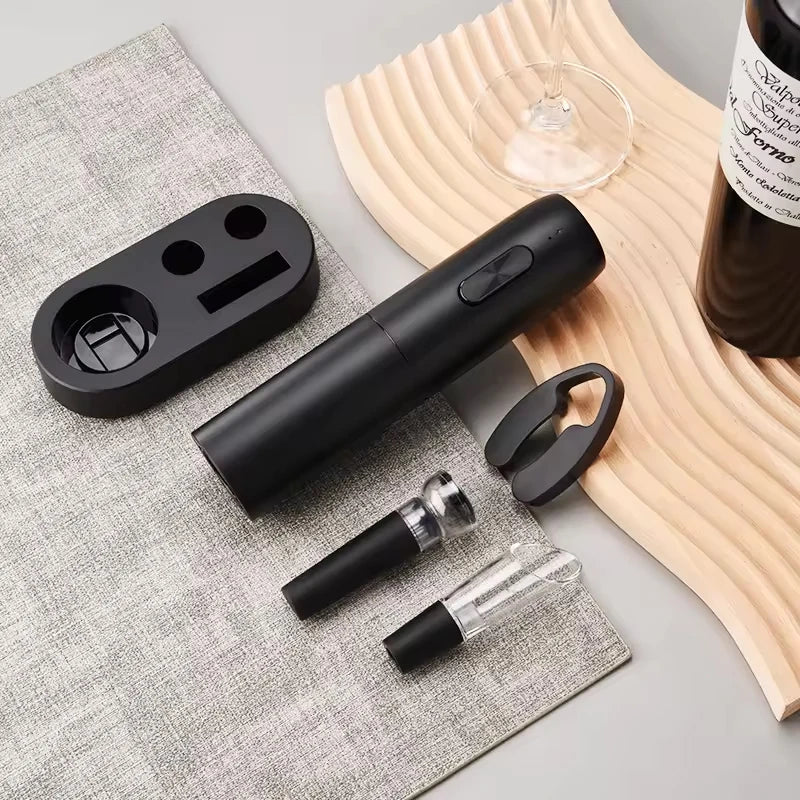 Automatische Wijnopener Set met Foliesnijder en Beluchter 1