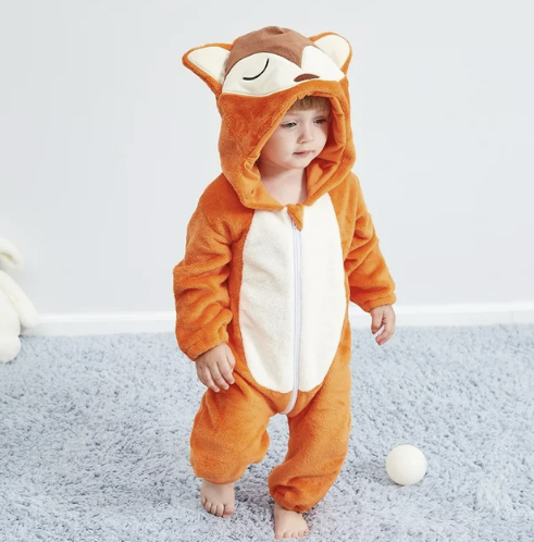 Baby Rompertje Dierenprint met Capuchon voor Jongens en Meisjes 11