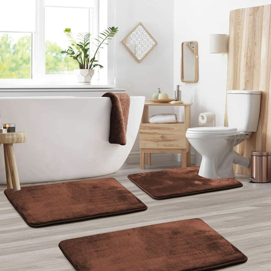 Badmat Set van 3 Stukken voor Badkamer 4