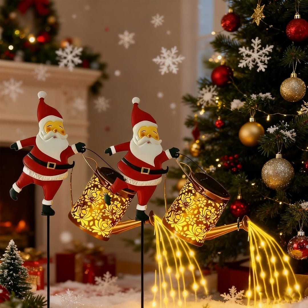 Buiten Lantaarn Kerstman Zonne-energie Automatische Verlichting 10