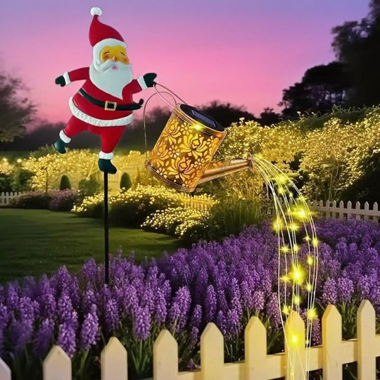 Buiten Lantaarn Kerstman Zonne-energie Automatische Verlichting 7