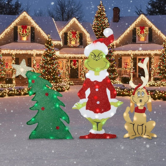 Buiten Tuindecoratie Grinch met LED Verlichting 2