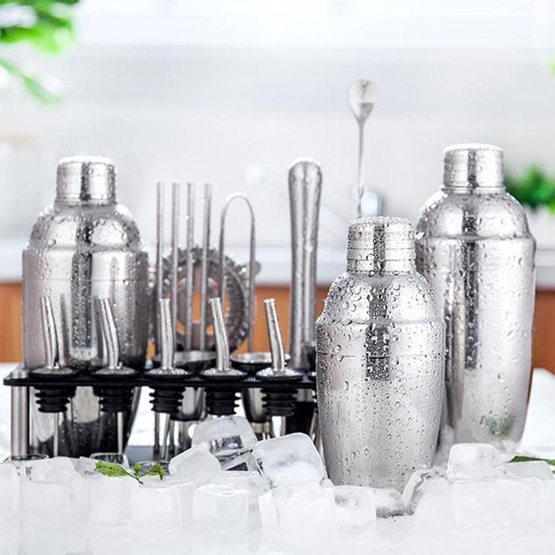 Cocktailset 23-delig voor Bartenders met Bamboe Standaard 0