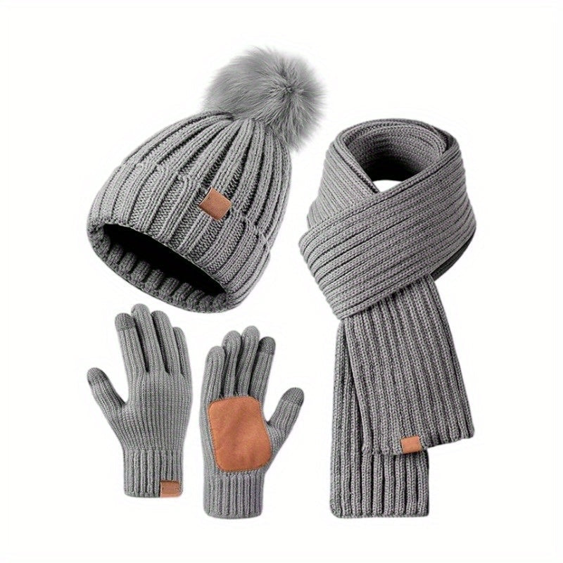 Dames 3-in-1 Winterset met Muts, Sjaal en Handschoenen 1