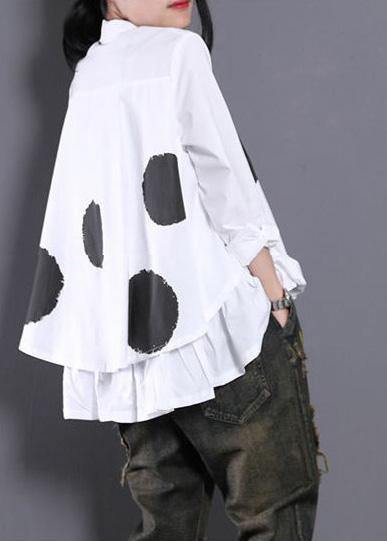 Dames Asymmetrisch Gestippeld Blouse 3