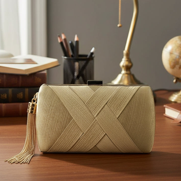 Dames Avondtas Satijnen Clutch met Kwastje 0