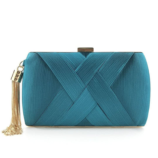 Dames Avondtas Satijnen Clutch met Kwastje 10