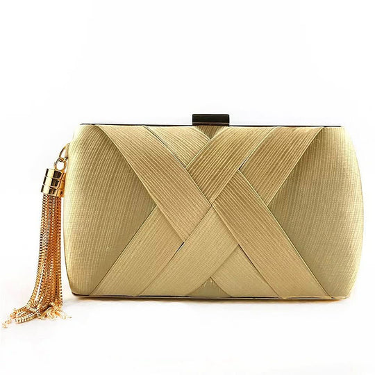 Dames Avondtas Satijnen Clutch met Kwastje 3