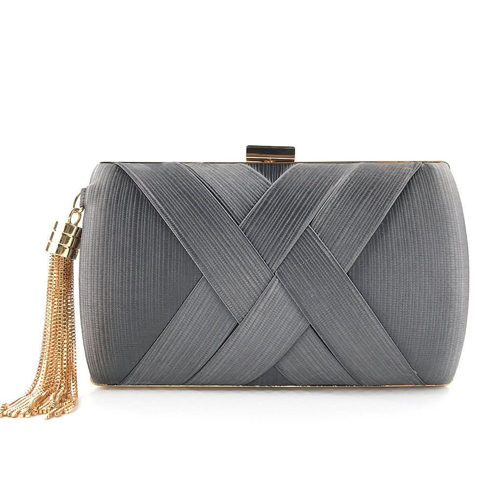 Dames Avondtas Satijnen Clutch met Kwastje 5