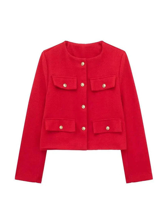 Dames Blazer Met Gestructureerd Tweed Ontwerp 11