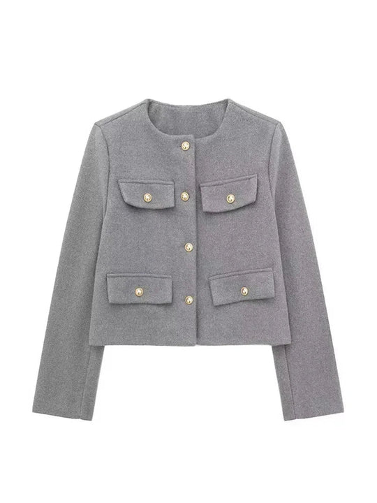Dames Blazer Met Gestructureerd Tweed Ontwerp 8