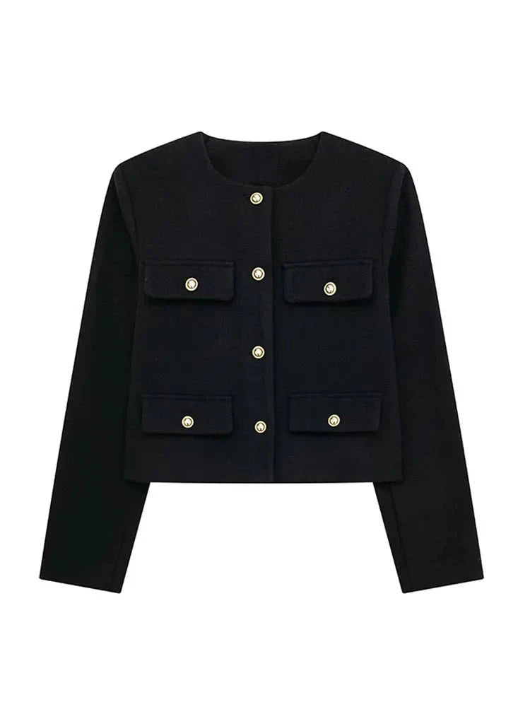 Dames Blazer Met Gestructureerd Tweed Ontwerp 9