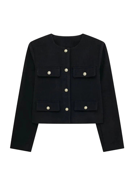 Dames Blazer Met Gestructureerd Tweed Ontwerp 9