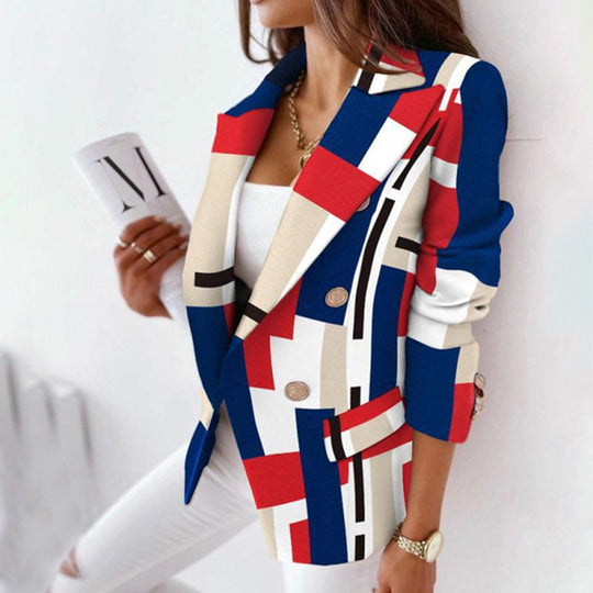 Dames Blazer met Ruitpatroon en Thermische Voering 4