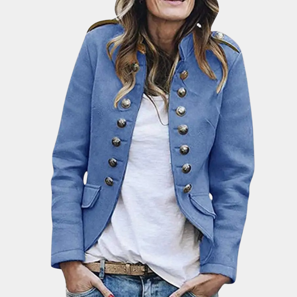 Dames Blazer met Stand-Up Krave en Knoopsluiting 4