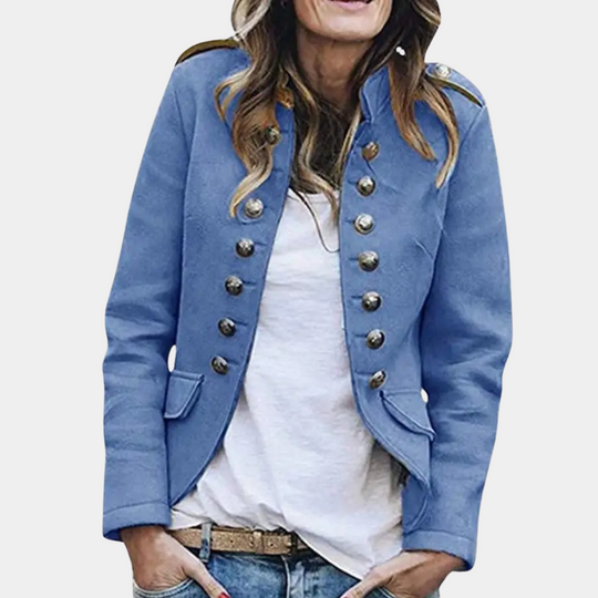 Dames Blazer met Stand-Up Krave en Knoopsluiting 4