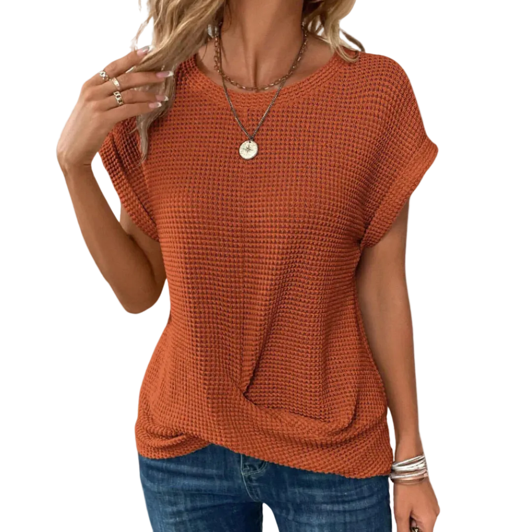 Dames Blouse Casual Stijl Zachte Mesh Met Opgerolde Mouwen 0