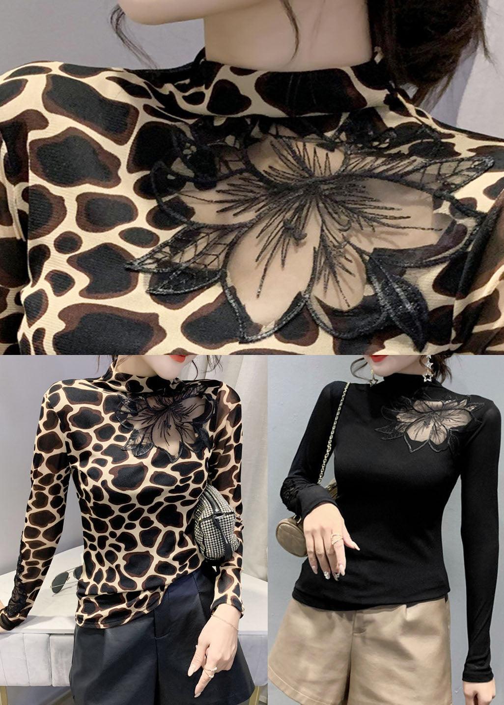 Dames Blouse Luipaardprint Casual 4