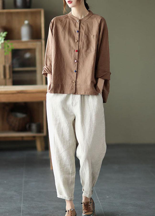 Dames Blouse Retro O-hals Met Lange Mouwen 2