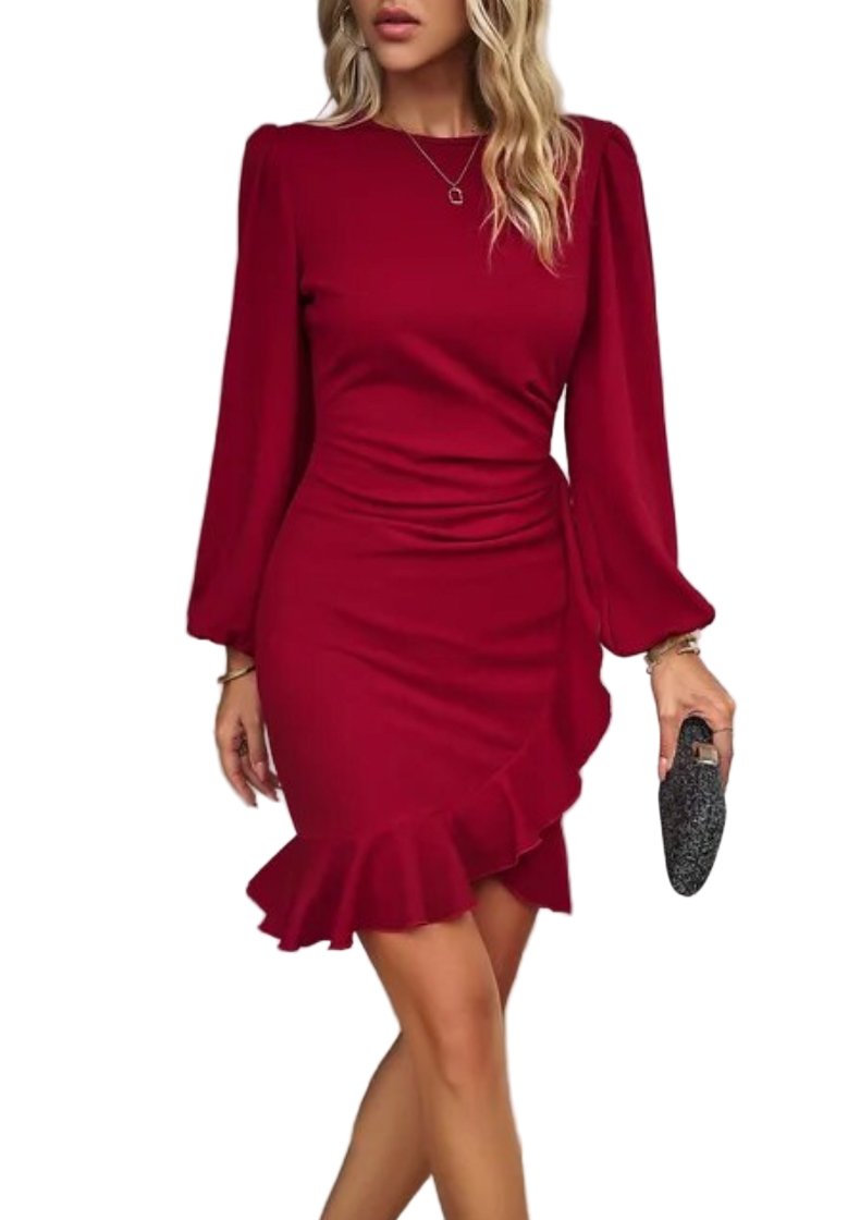 Dames Bodycon Jurk met Ruffles 0