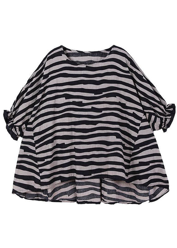 Dames Boho Shirt met O-hals en Halve Mouwen 3