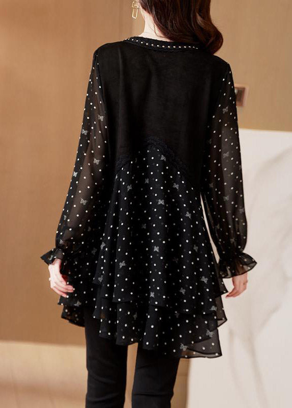 Dames Chiffon Top met V-hals en Gelaagd Design 4