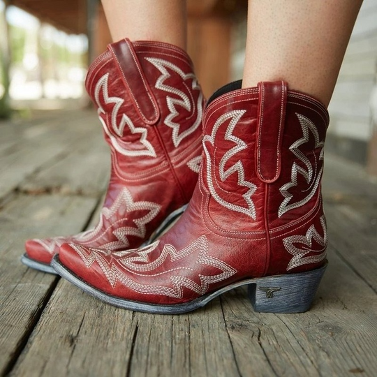 Dames Cowboy Enkellaarzen Geborduurd 4