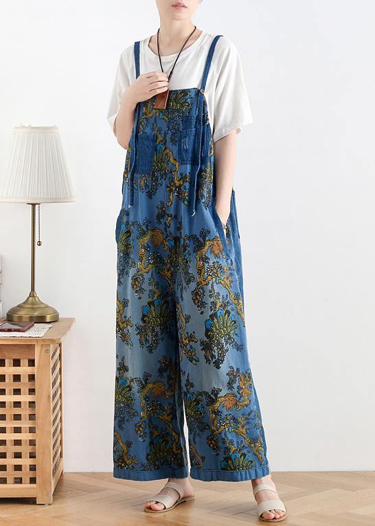 Dames Denim Overall Retro Etnische Stijl 1
