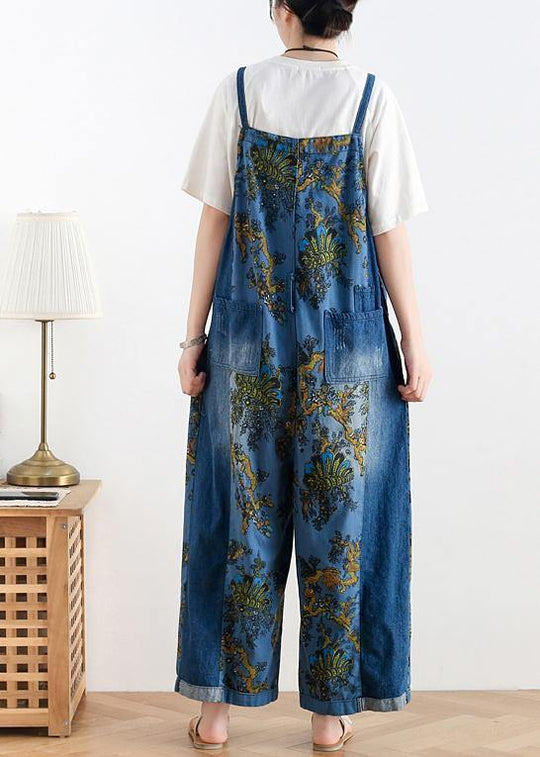 Dames Denim Overall Retro Etnische Stijl 3