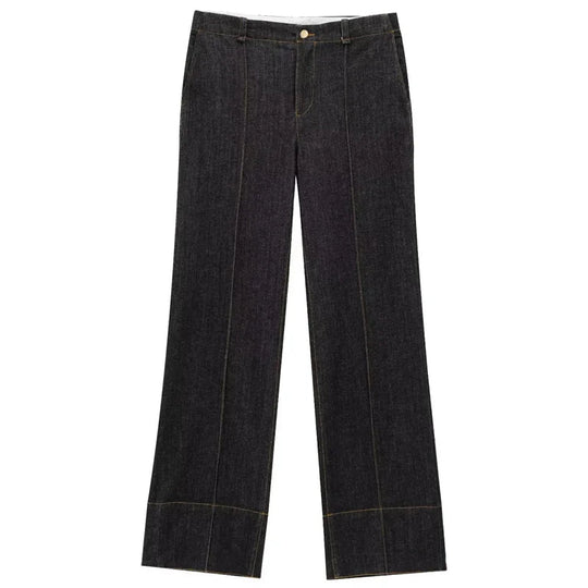 Dames Denim Twee-Piece Set met Lange Mouwen en Flared Broek 6