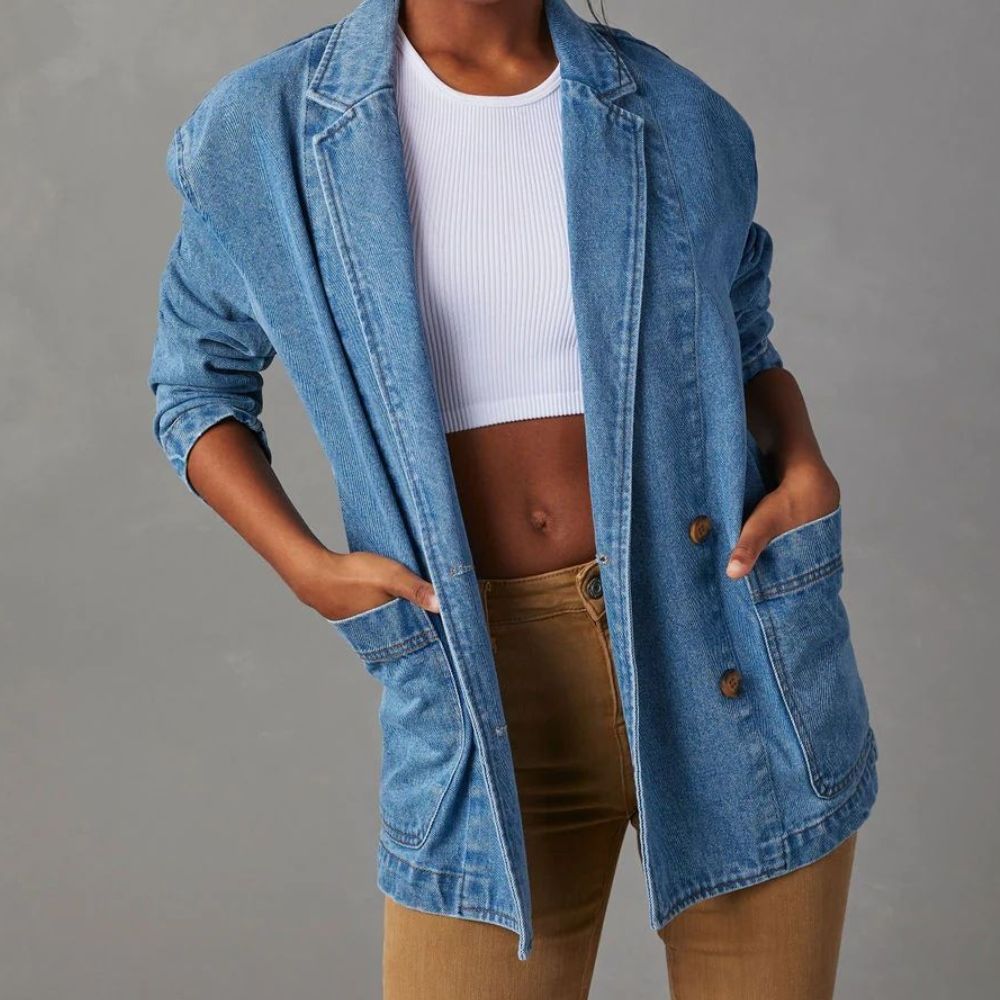 Dames Denimjacke Casual Stijl 1