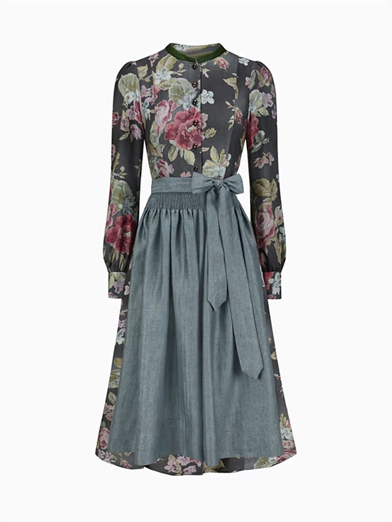 Dames Dirndljurk Vintage Stijl Bloemmotief voor Feestelijke Gelegenheden 4