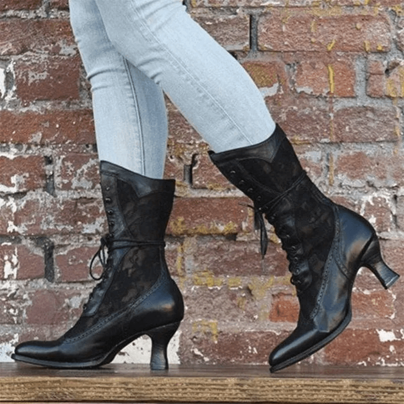Dames Enkellaarsjes Vintage Stijl 2
