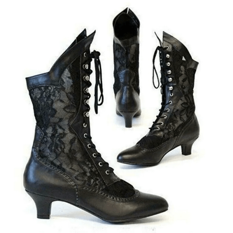 Dames Enkellaarsjes Vintage Stijl 4