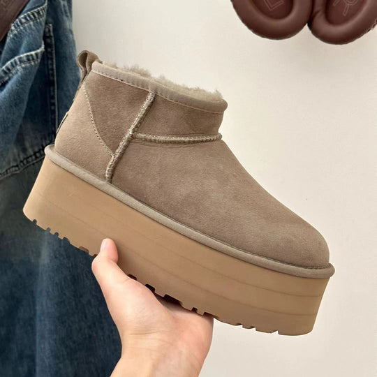 Dames Enkellaarzen Plateauzool voor Casual Winterlooks 0