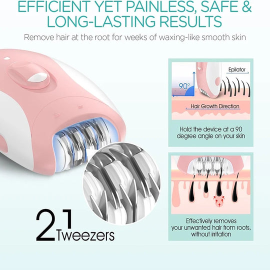 Dames Epilator Oplaadbaar voor Gezicht en Lichaam 2