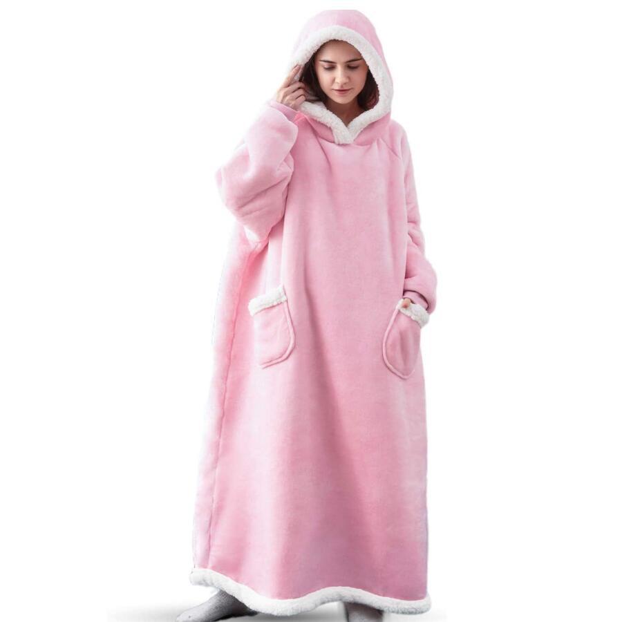 Dames Fleece Hoodie Deken Oversized 3