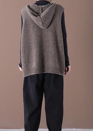 Dames Gebreid Vest Met Capuchon 3