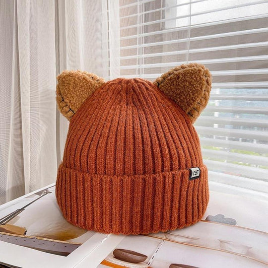 Dames Gebreide Wintermuts met Kattenoren 5