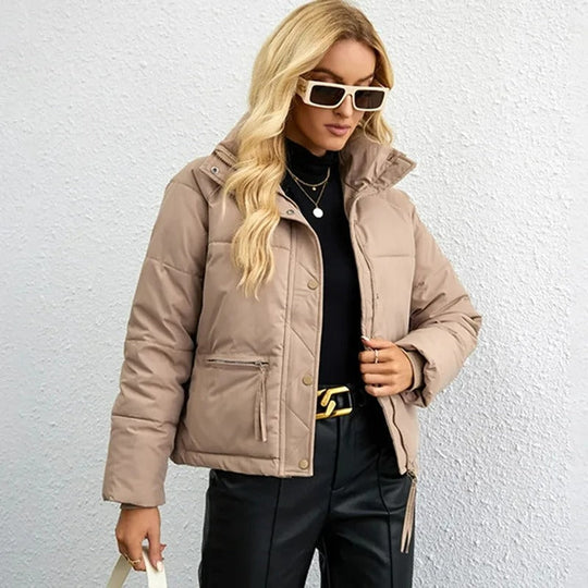 Dames Gewatteerde Jas Korte Trendy Stijl 1