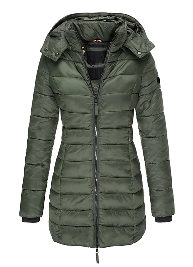 Dames Gewatteerde Winterjas Halflang Stijlvol 5