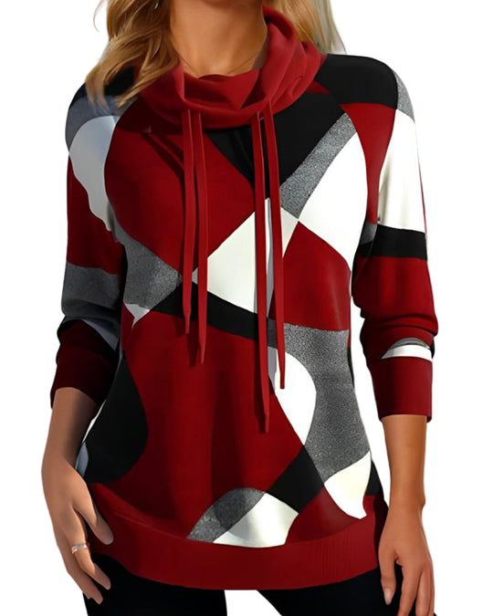 Dames Hoodie Geometrisch Design 0