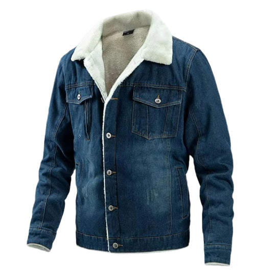 Dames Jas Denim Met Fleece Voering Casual Voor Elk Seizoen 0