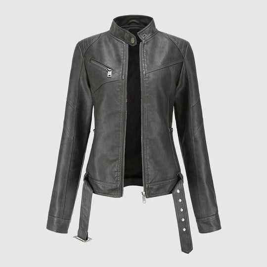Dames Jas Winter Met Ritsdetails En Verstelbare Taille 4