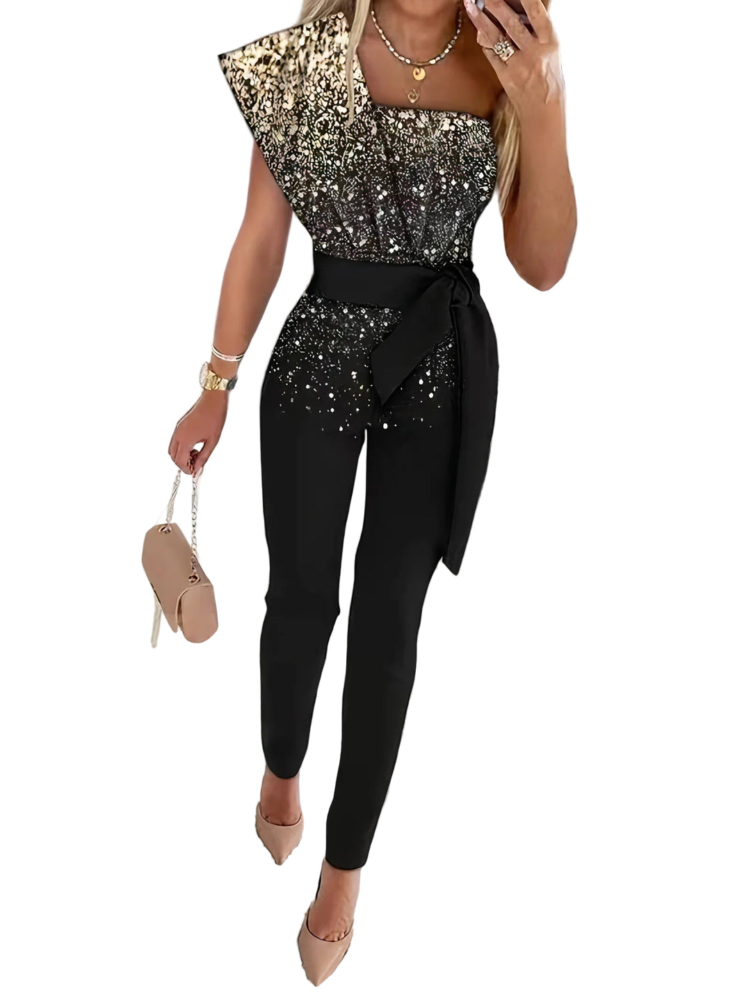 Dames Jumpsuit Met Glitterafwerking 0