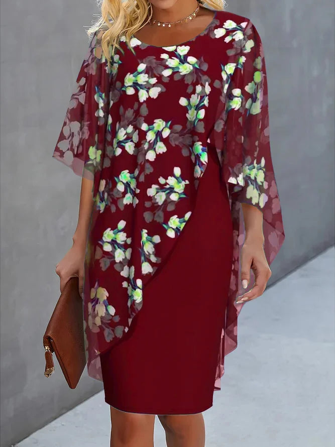 Dames Jurk Bloemenprint Chiffon Zomerjurk 4