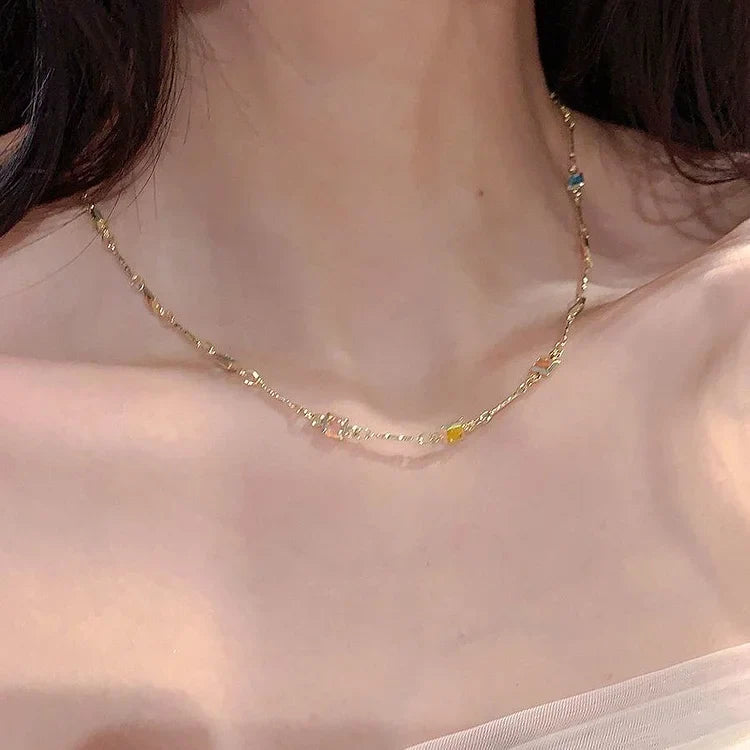 Dames Ketting Fijne Stijl met Kleurrijke Stenen voor Elke Gelegenheid 4